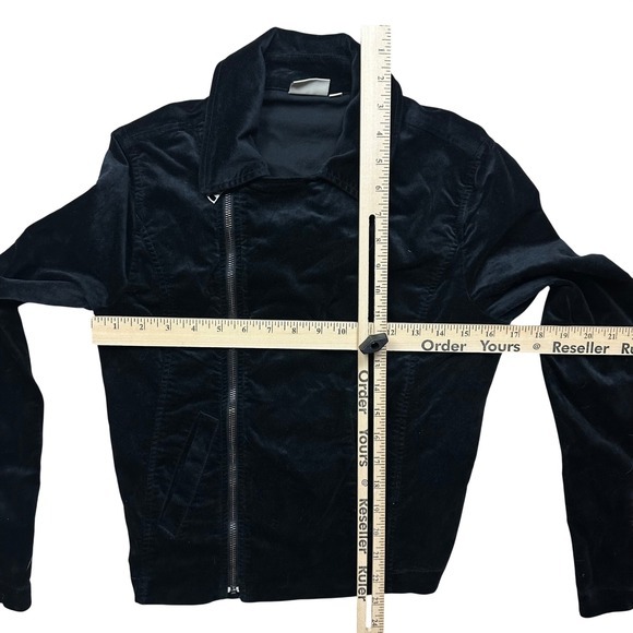 NWOT AG Adriano Goldschmied Black Quincy Velvet Biker‎ Moto Jacket Size S - Picture 4 of 7